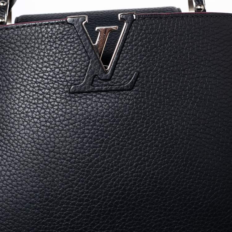 Pre Owned Louis Vuitton Blue Taurillon Leather Capucines BB Bag