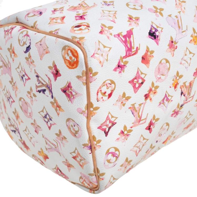 Pre Owned Louis Vuitton Monogram Canvas Watercolor Aquarelle Richard Prince Speedy 35 Bag