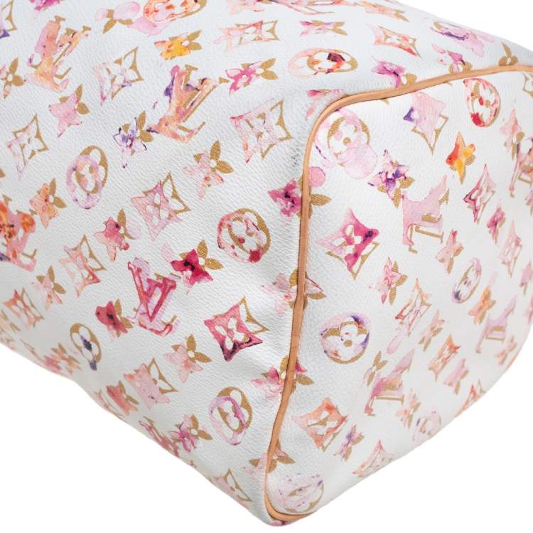 Pre Owned Louis Vuitton Monogram Canvas Watercolor Aquarelle Richard Prince Speedy 35 Bag