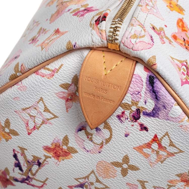 Pre Owned Louis Vuitton Monogram Canvas Watercolor Aquarelle Richard Prince Speedy 35 Bag