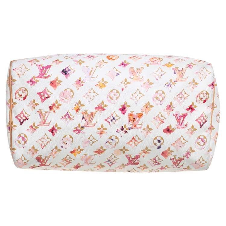 Pre Owned Louis Vuitton Monogram Canvas Watercolor Aquarelle Richard Prince Speedy 35 Bag