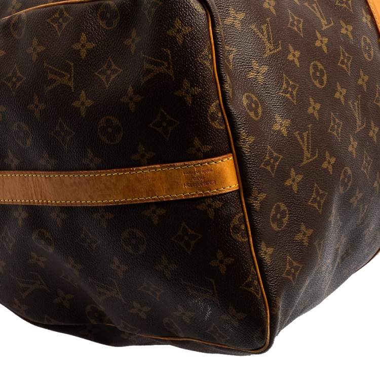 Pre Owned Louis Vuitton Brown Monogram Canvas Keepall Bandouliere 60 Duffel Bag
