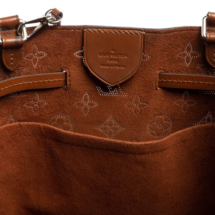Pre Owned Louis Vuitton Opal Monogram Mahina Leather Girolata Bucket Bag