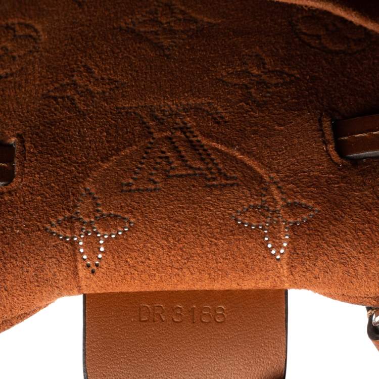 Pre Owned Louis Vuitton Opal Monogram Mahina Leather Girolata Bucket Bag