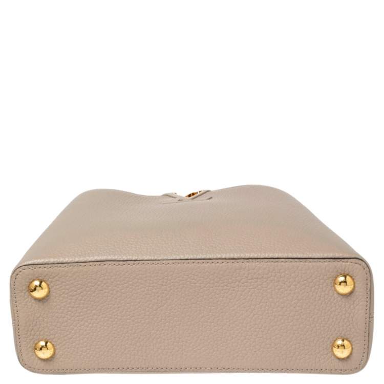 Pre Owned Louis Vuitton Galet Taurillon Leather And Python Capucines BB Bag