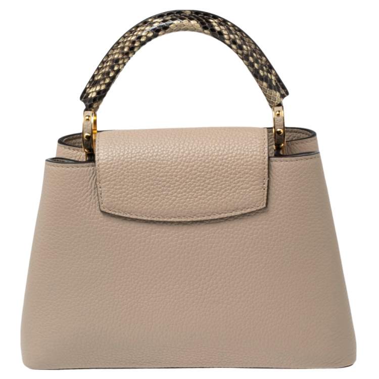 Pre Owned Louis Vuitton Galet Taurillon Leather And Python Capucines BB Bag