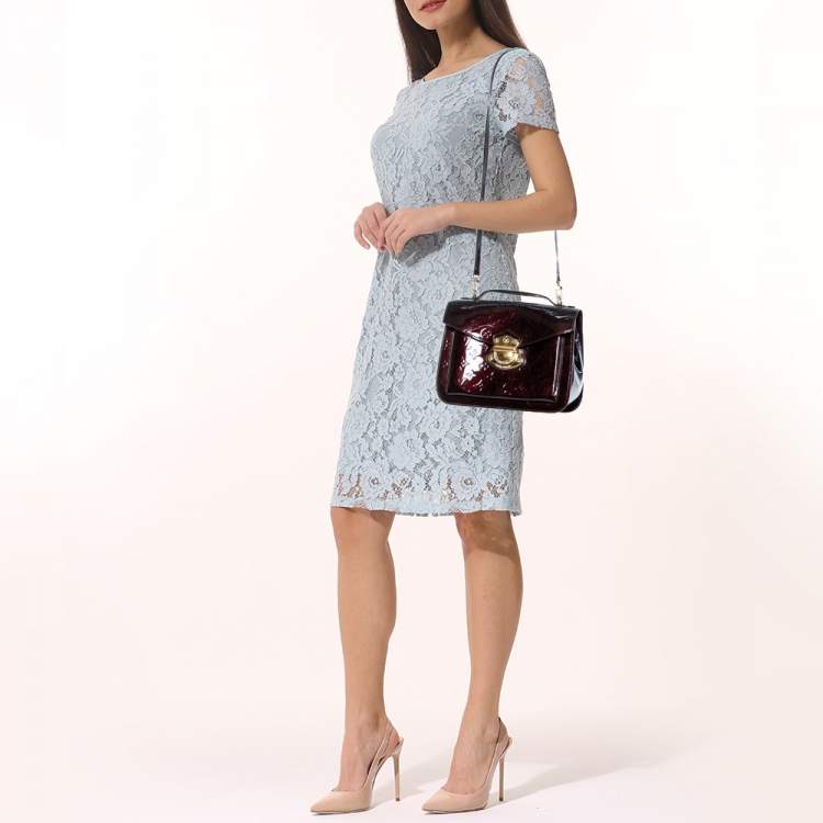 Pre Owned Louis Vuitton Amarante Monogram Vernis Mirada Bag 
