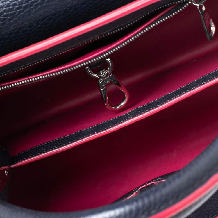 Pre Owned Louis Vuitton Blue Taurillon Leather Capucines BB Bag