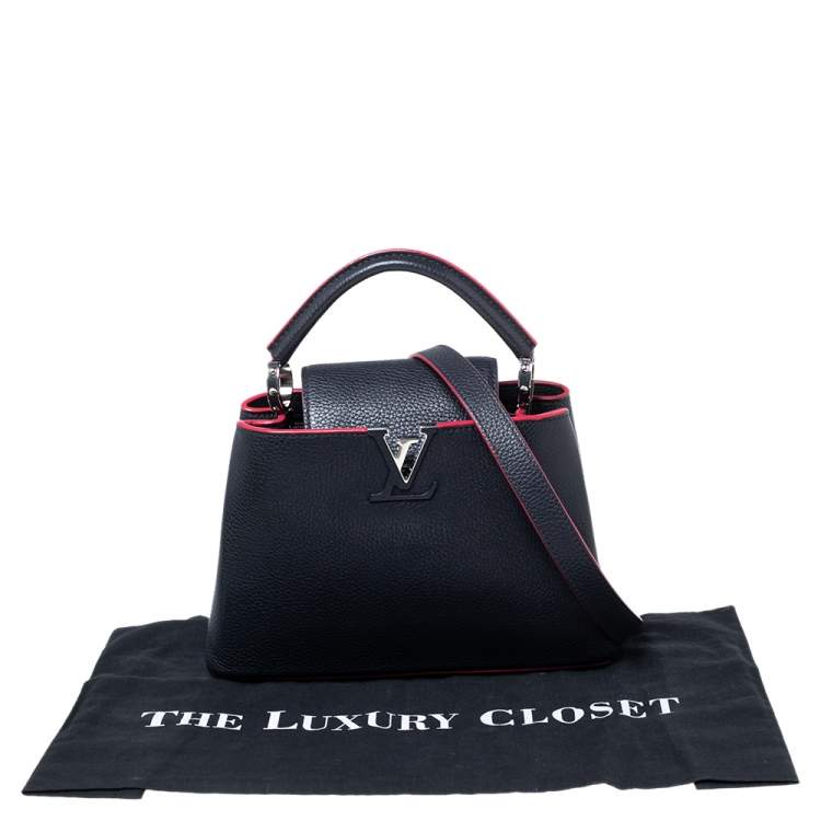 Pre Owned Louis Vuitton Blue Taurillon Leather Capucines BB Bag