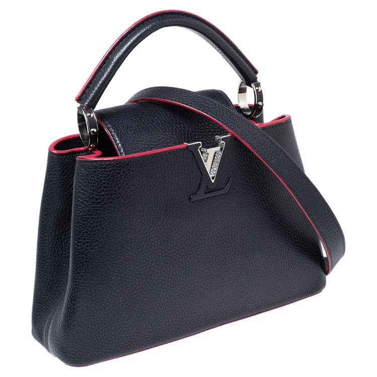 Pre Owned Louis Vuitton Blue Taurillon Leather Capucines BB Bag