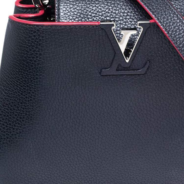 Pre Owned Louis Vuitton Blue Taurillon Leather Capucines BB Bag