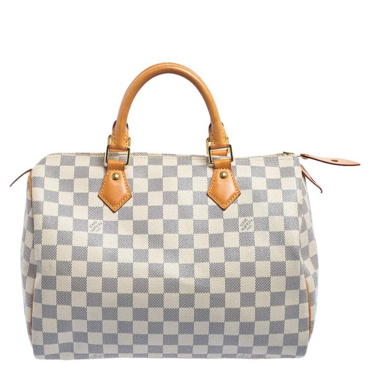 Pre Owned Louis Vuitton Damier Azur Canvas Speedy 30 Bag