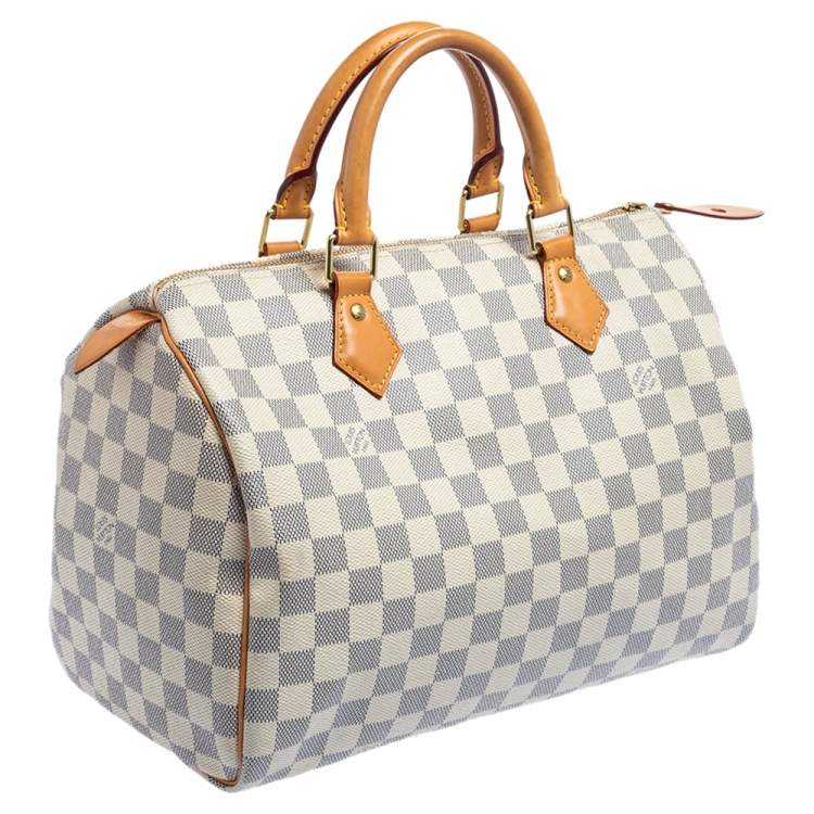 Pre Owned Louis Vuitton Damier Azur Canvas Speedy 30 Bag