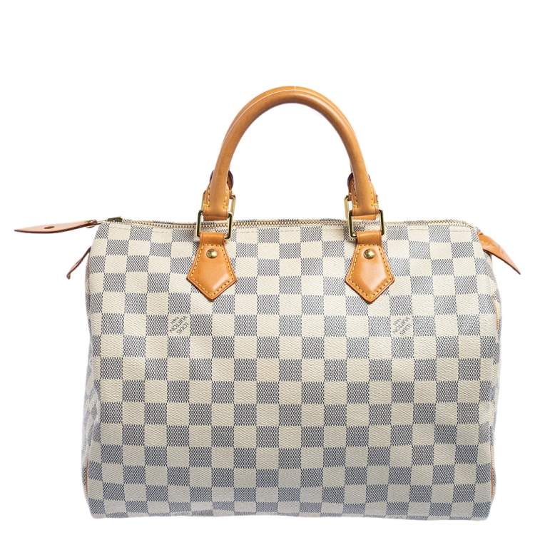 Pre Owned Louis Vuitton Damier Azur Canvas Speedy 30 Bag