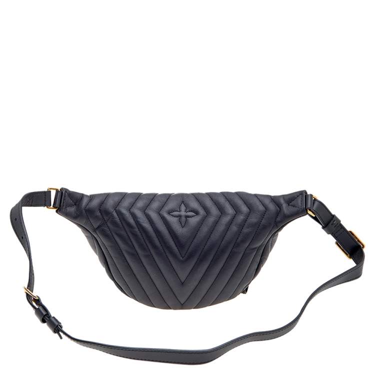 Pre Owned Louis Vuitton Black Leather New Wave Bumbag