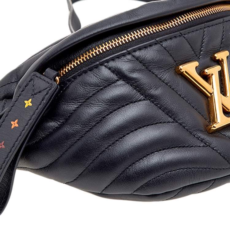 Pre Owned Louis Vuitton Black Leather New Wave Bumbag