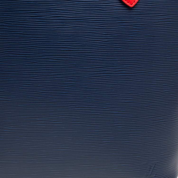 Pre Owned Louis Vuitton Indigo Coquelicot Epi Leather Neverfull MM Bag