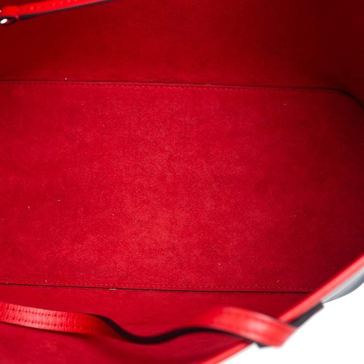 Pre Owned Louis Vuitton Indigo Coquelicot Epi Leather Neverfull MM Bag