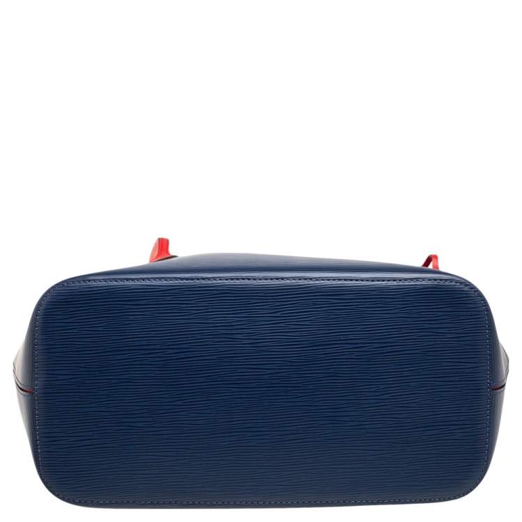 Pre Owned Louis Vuitton Indigo Coquelicot Epi Leather Neverfull MM Bag