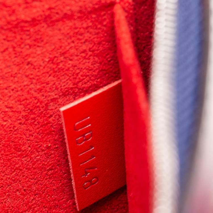 Pre Owned Louis Vuitton Indigo Coquelicot Epi Leather Neverfull MM Bag