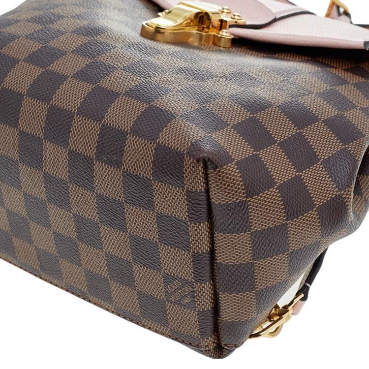 Pre Owned Louis Vuitton Magnolia Pink Damier Ebene Canvas Clapton Backpack