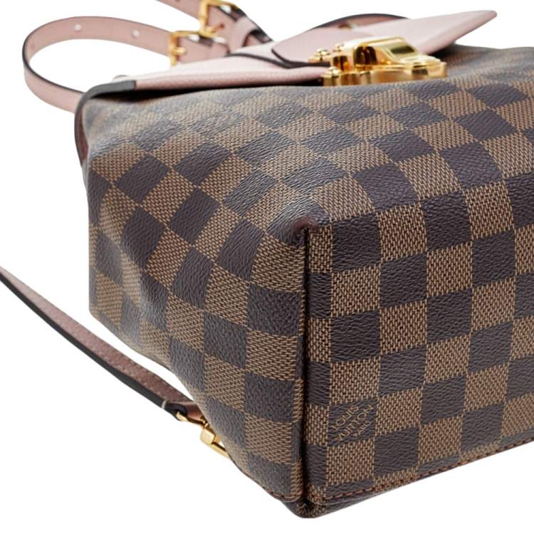 Pre Owned Louis Vuitton Magnolia Pink Damier Ebene Canvas Clapton Backpack