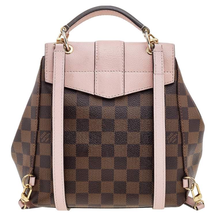 Pre Owned Louis Vuitton Magnolia Pink Damier Ebene Canvas Clapton Backpack