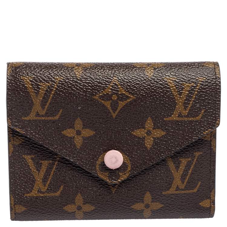 Hot-stamped initials in LV Victorine wallet