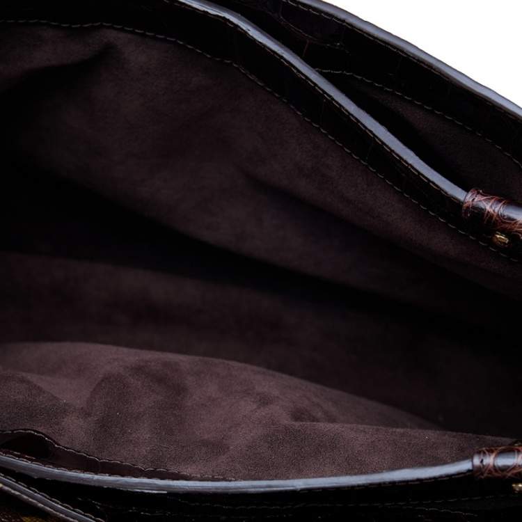 Pre Owned Louis Vuitton Brown Monogram Canvas, Python and Alligator Monogramissime Exotic Bag