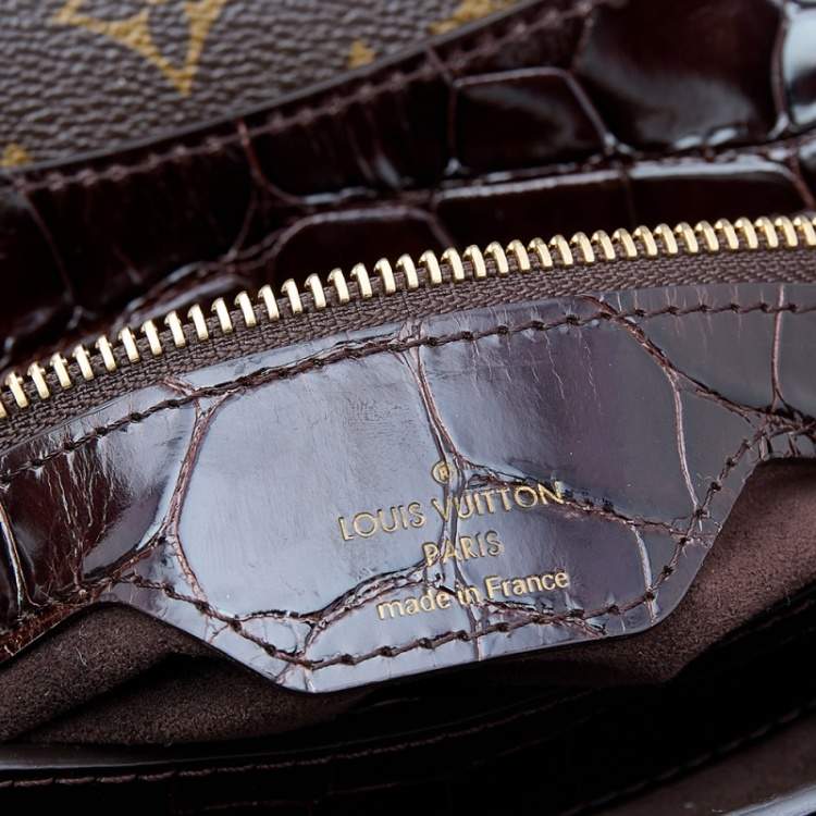 Pre Owned Louis Vuitton Brown Monogram Canvas, Python and Alligator Monogramissime Exotic Bag