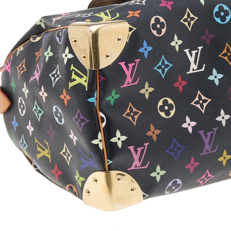 Pre Owned Louis Vuitton Black Monogram Multicolore Canvas And Leather Speedy 30 Bag