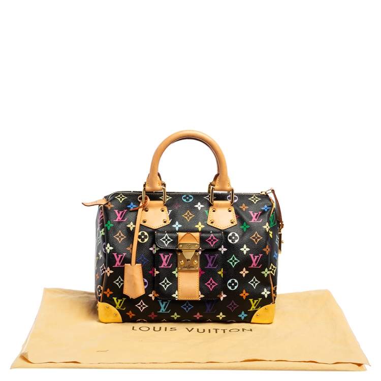 مملوكة مسبقًا Louis Vuitton Black Monogram Multicolore Canvas Speedy 30 Bag