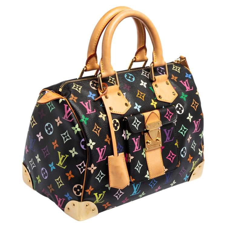 مملوكة مسبقًا Louis Vuitton Black Monogram Multicolore Canvas Speedy 30 Bag