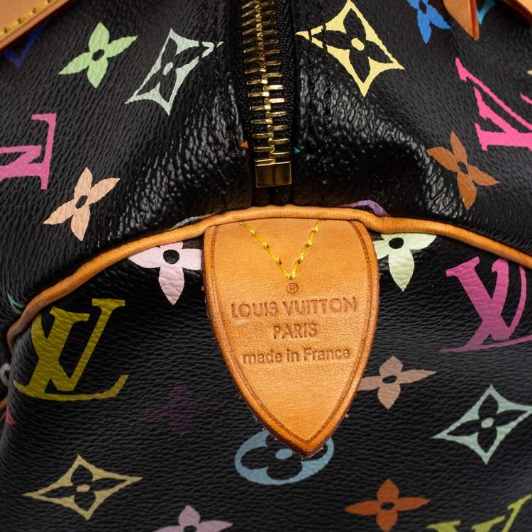 مملوكة مسبقًا Louis Vuitton Black Monogram Multicolore Canvas Speedy 30 Bag