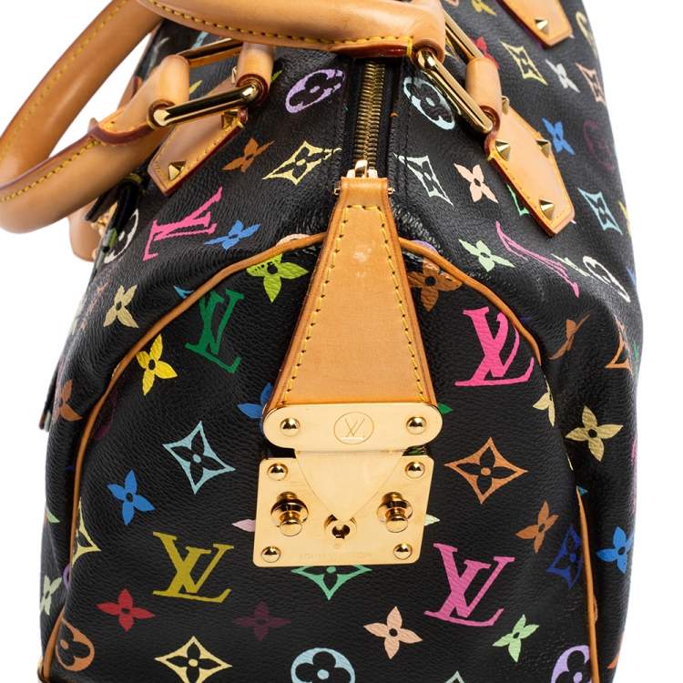 مملوكة مسبقًا Louis Vuitton Black Monogram Multicolore Canvas Speedy 30 Bag