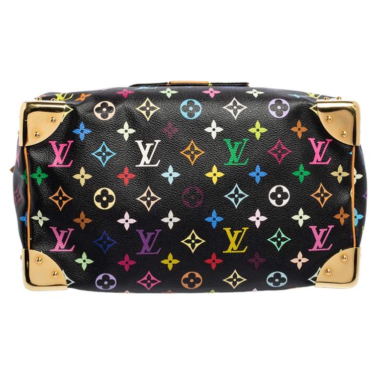 مملوكة مسبقًا Louis Vuitton Black Monogram Multicolore Canvas Speedy 30 Bag