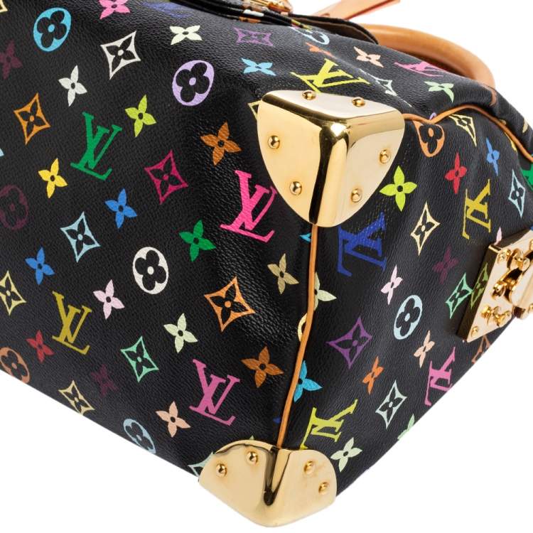 مملوكة مسبقًا Louis Vuitton Black Monogram Multicolore Canvas Speedy 30 Bag