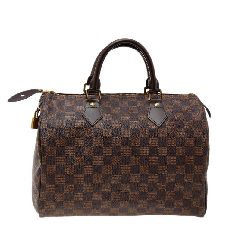 Pre Owned Louis Vuitton Damier Ebene Canvas Speedy 30 Bag