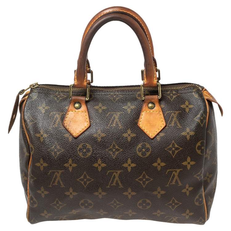 Pre Owned Louis Vuitton Monogram Canvas and Leather Speedy 25 Bag