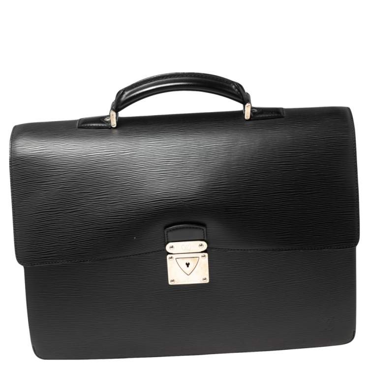 Louis Vuitton Black Epi Leather Robusto Briefcase with key