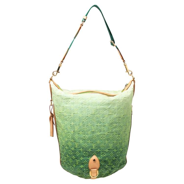 Pre Owned Louis Vuitton Vert Ombre Monogram Denim Sunburst PM Limited Edition Bag