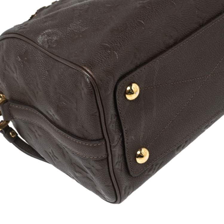 Pre Owned Louis Vuitton Terre Monogram Empreinte Leather Speedy Bandoulière 25 Bag