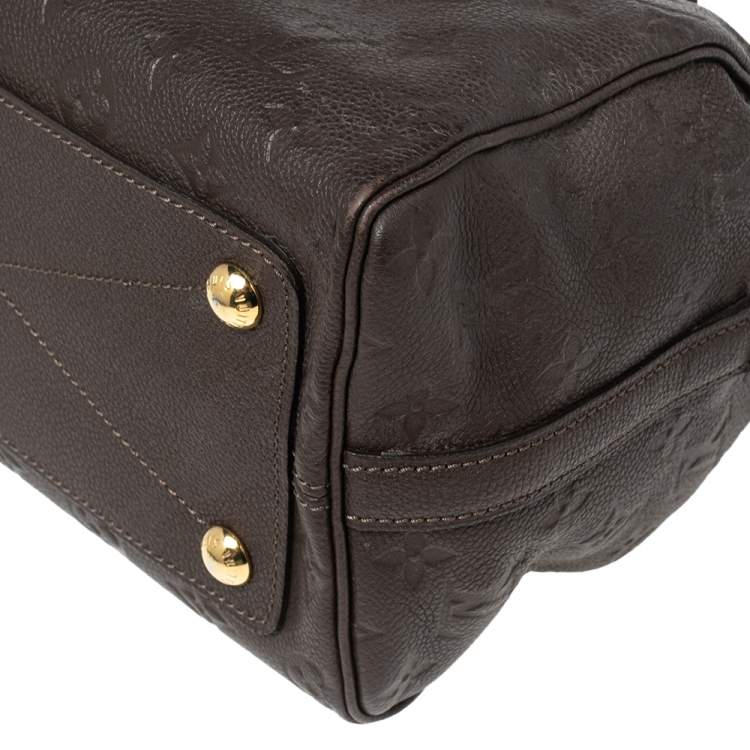 Pre Owned Louis Vuitton Terre Monogram Empreinte Leather Speedy Bandoulière 25 Bag