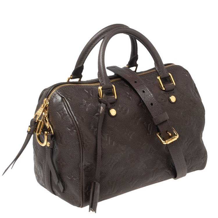 Pre Owned Louis Vuitton Terre Monogram Empreinte Leather Speedy Bandoulière 25 Bag