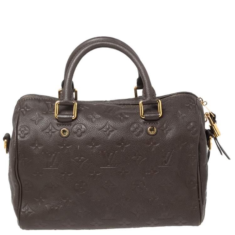 Pre Owned Louis Vuitton Terre Monogram Empreinte Leather Speedy Bandoulière 25 Bag