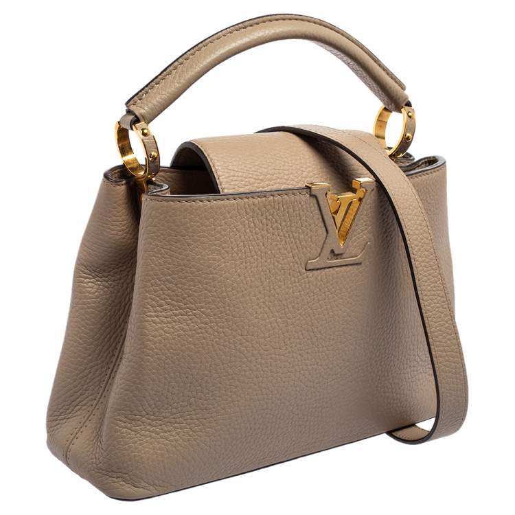 Pre Owned Louis Vuitton Beige Taurillon Leather Capucines BB Bag