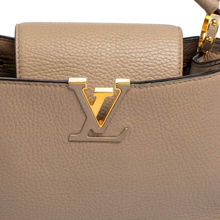 Pre Owned Louis Vuitton Beige Taurillon Leather Capucines BB Bag
