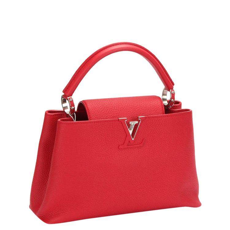 Louis Vuitton Red Taurillon Capucines PM