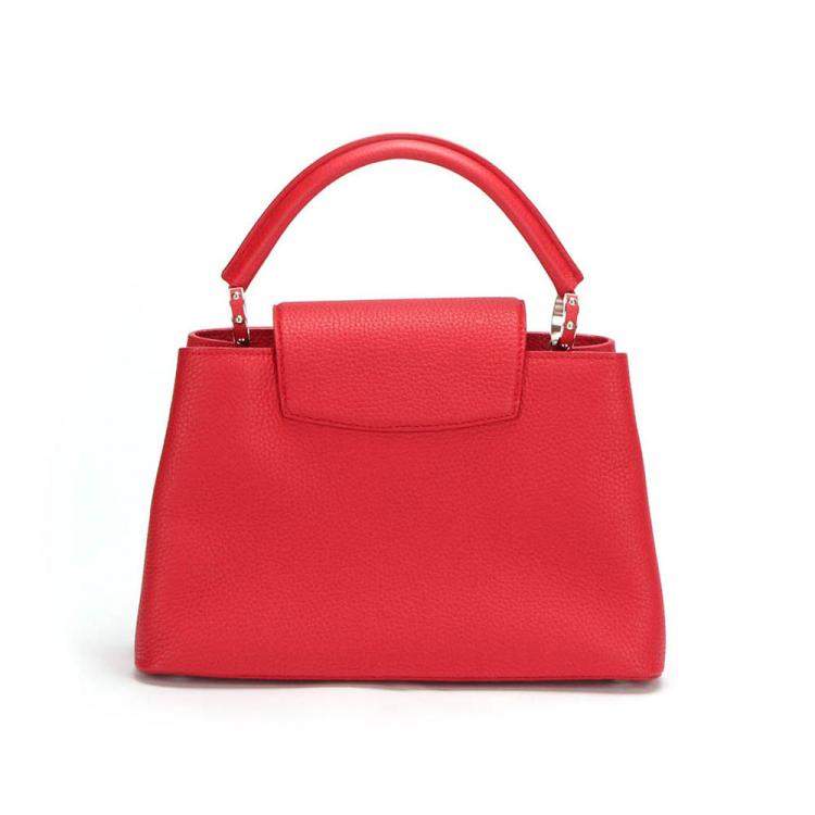 Pre Owned Louis Vuitton Red Taurillon Leather Capucines PM Bag