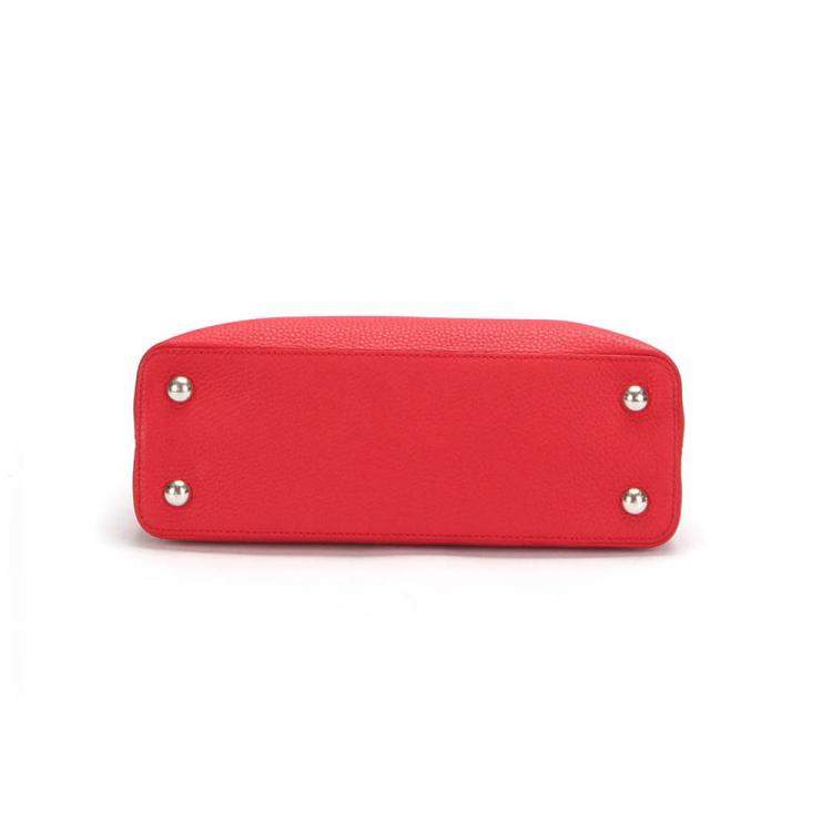 Pre Owned Louis Vuitton Red Taurillon Leather Capucines PM Bag